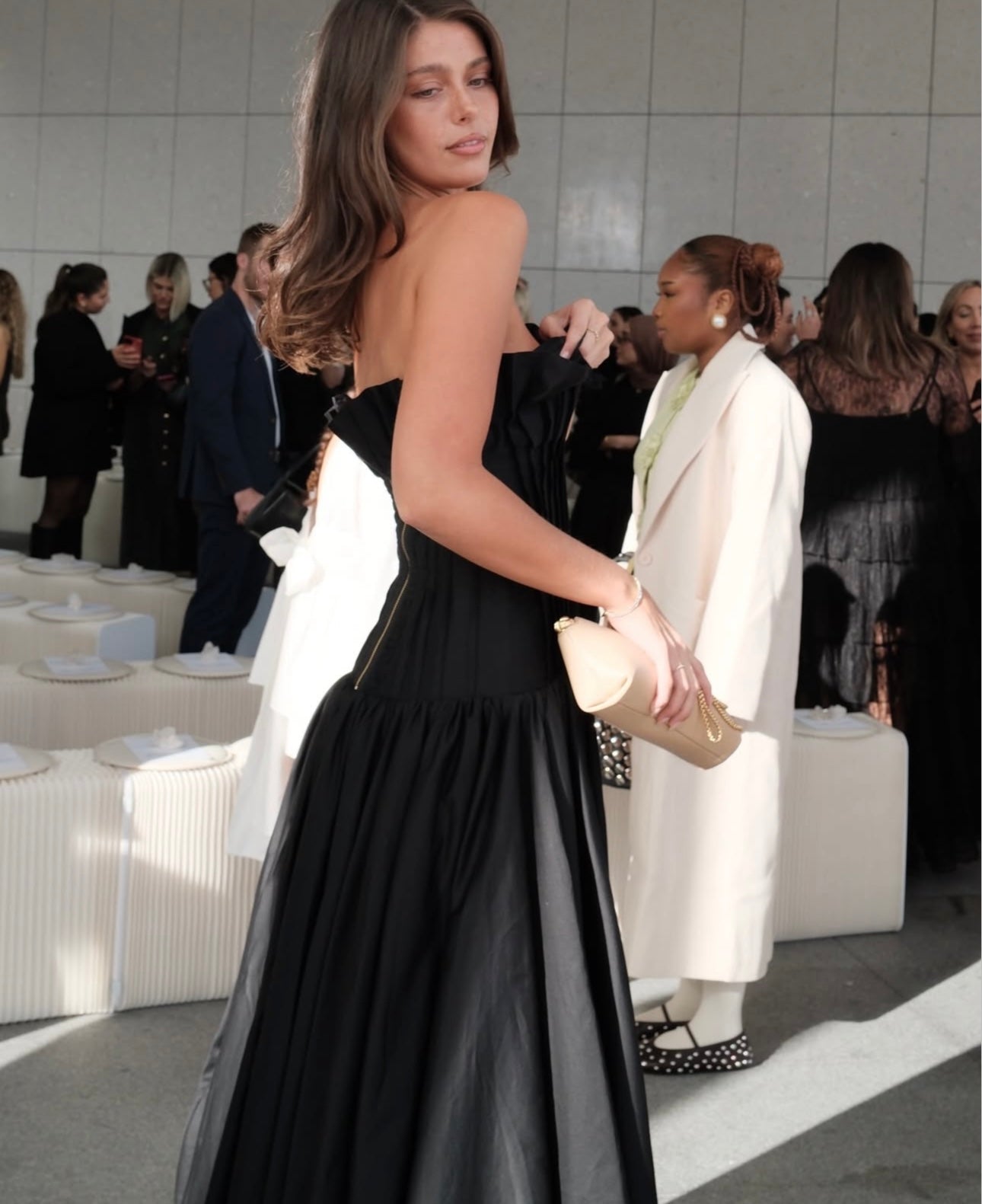 Aje Ivy Bubble Hem Gown