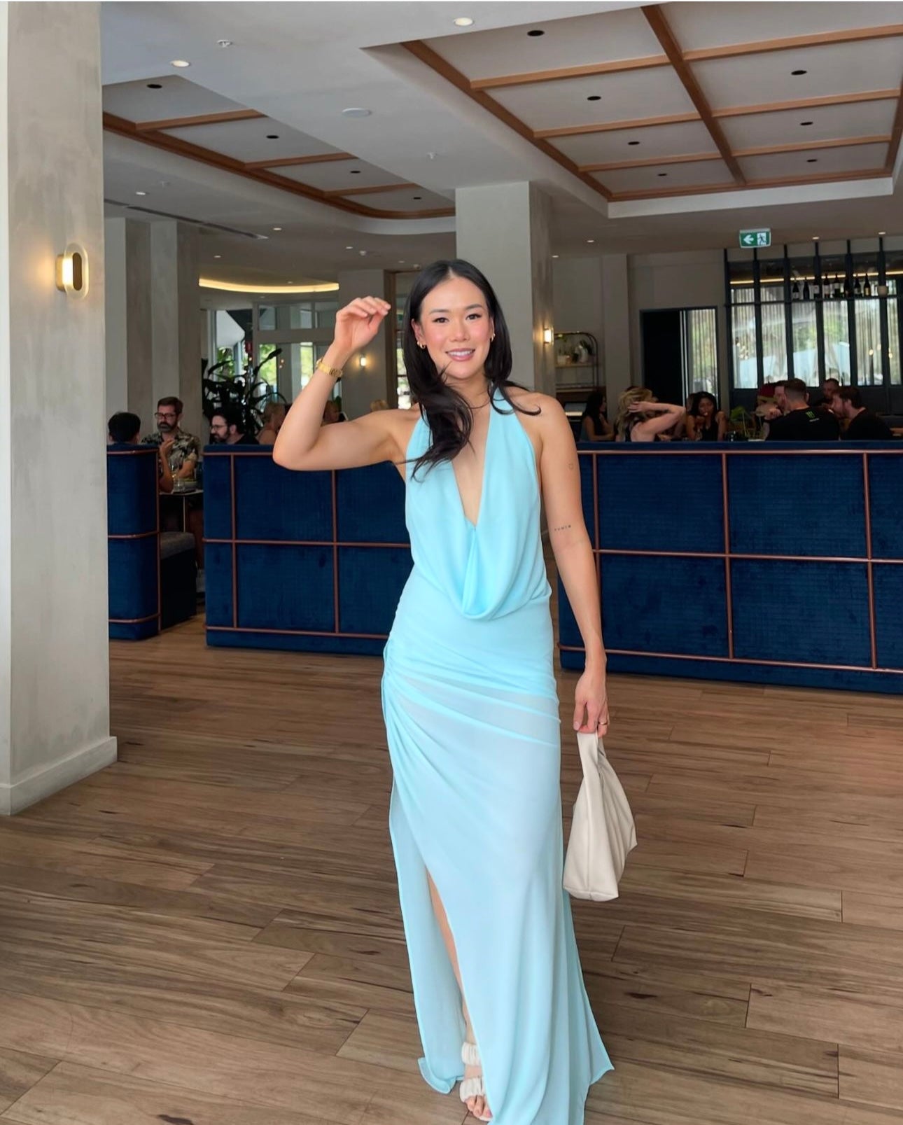 Natalie Rolt Anastasia Dress in Blue – HONEY HIRE BOUTIQUE Natalie Rolt Anastasia Dress in Blue – HONEY HIRE BOUTIQUE