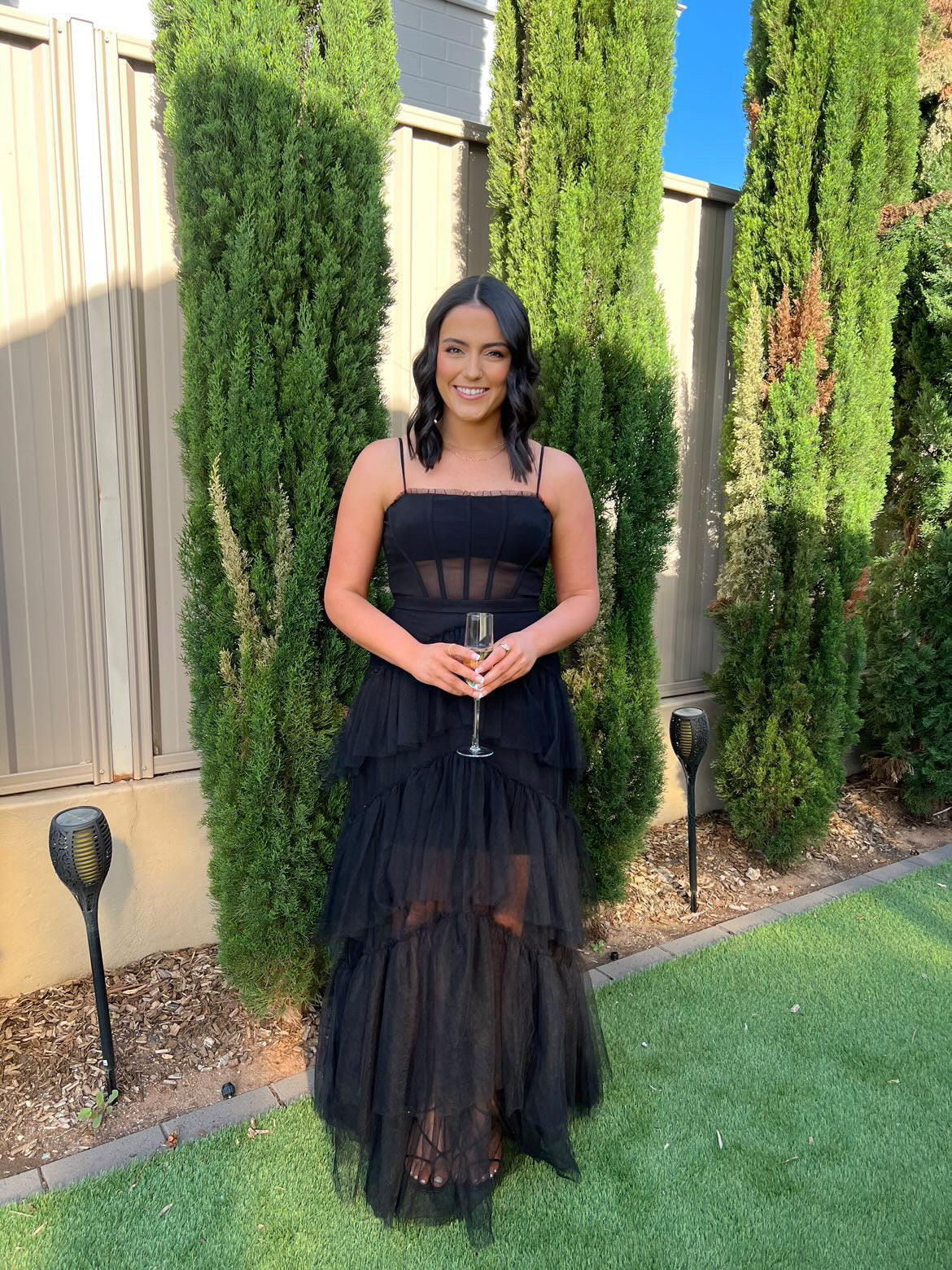 BCBGMAXAZRIA 'Tulle' Gown