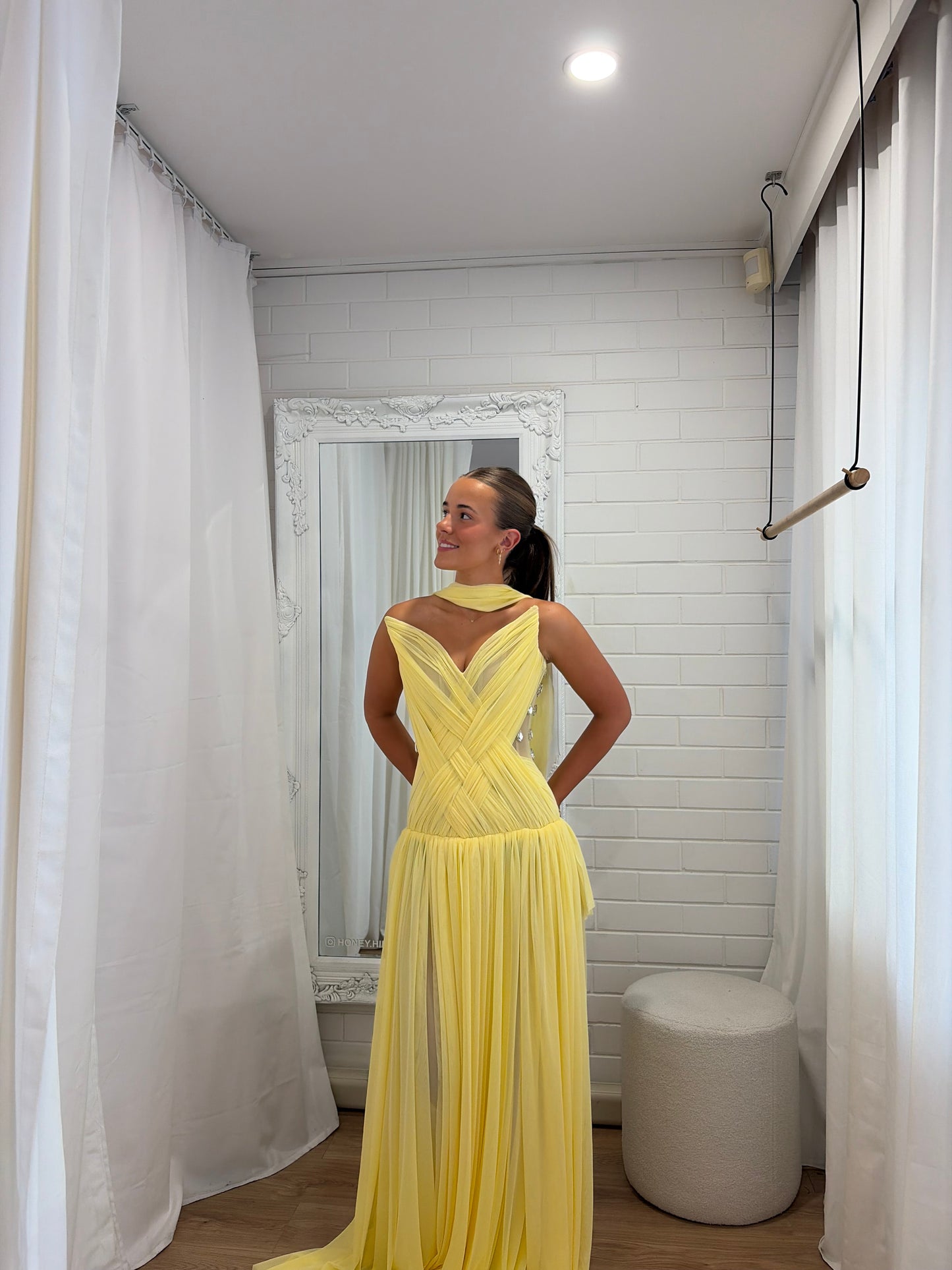 Oxa Couture Aurelia Gown in Yellow