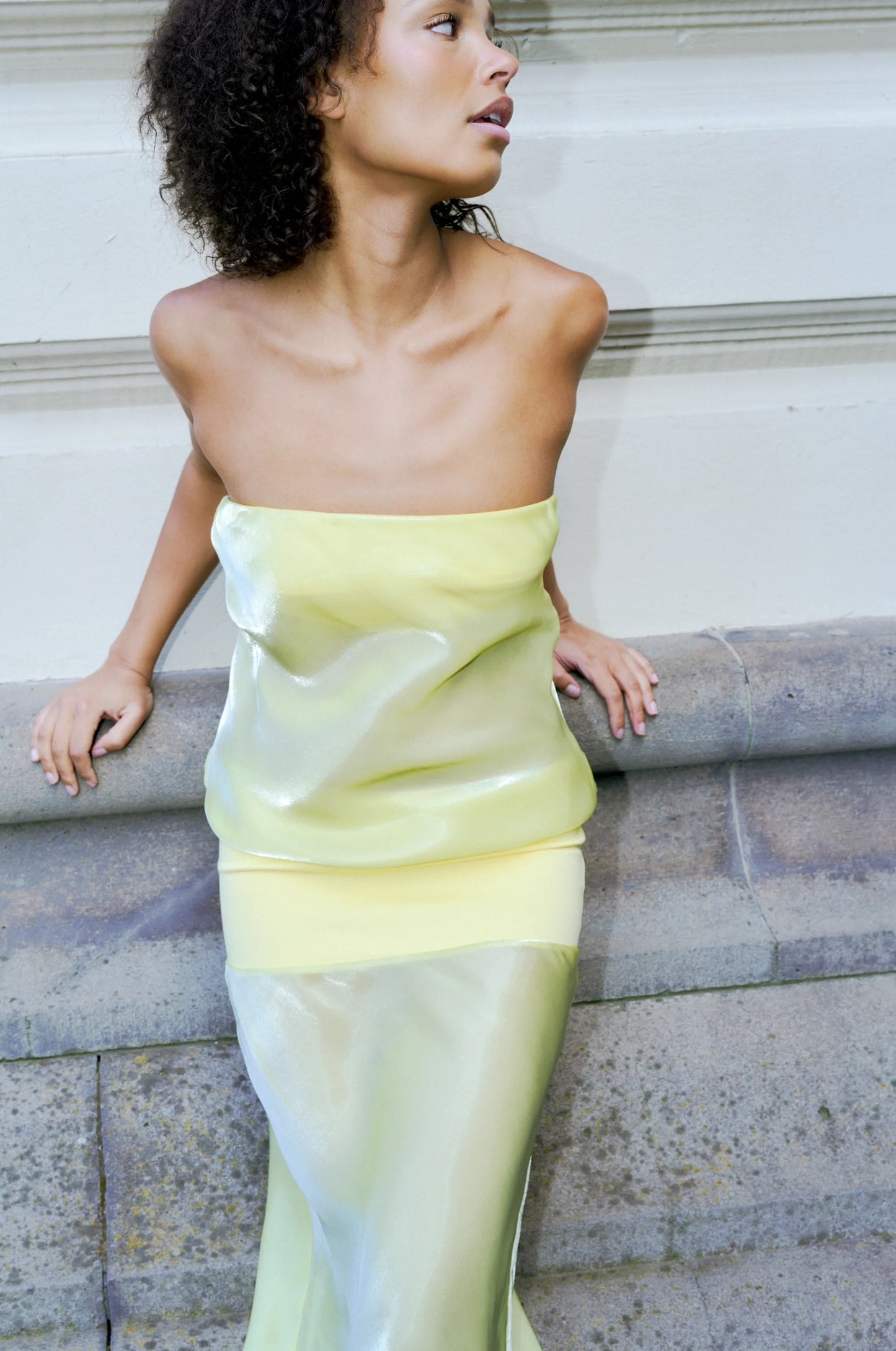 Mode Mischief Melt Panel Dress in Limoncello
