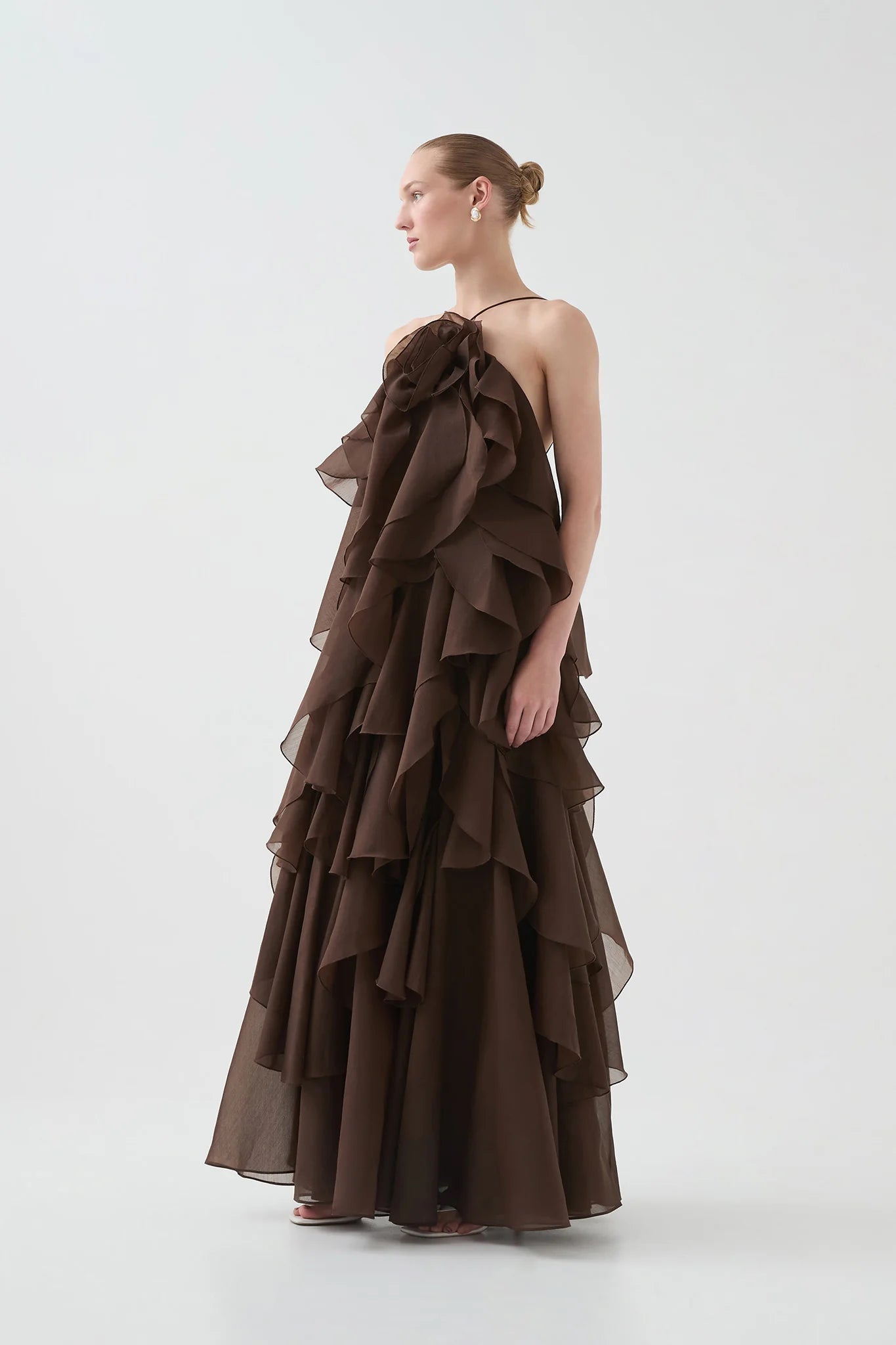 Aje Pandorea Layered Maxi Dress in Brown