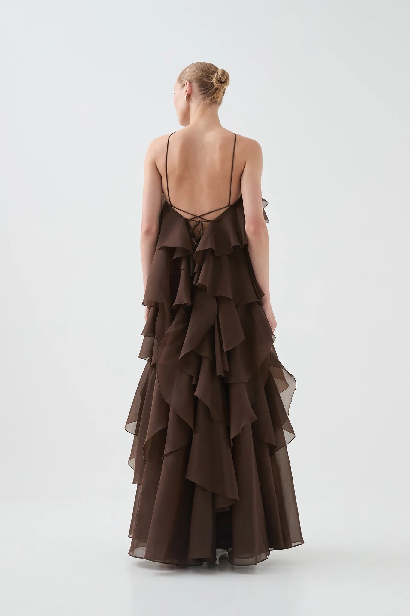 Aje Pandorea Layered Maxi Dress in Brown
