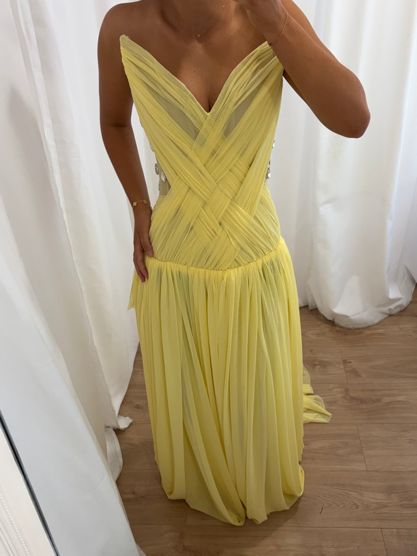 Oxa Couture Aurelia Gown in Yellow