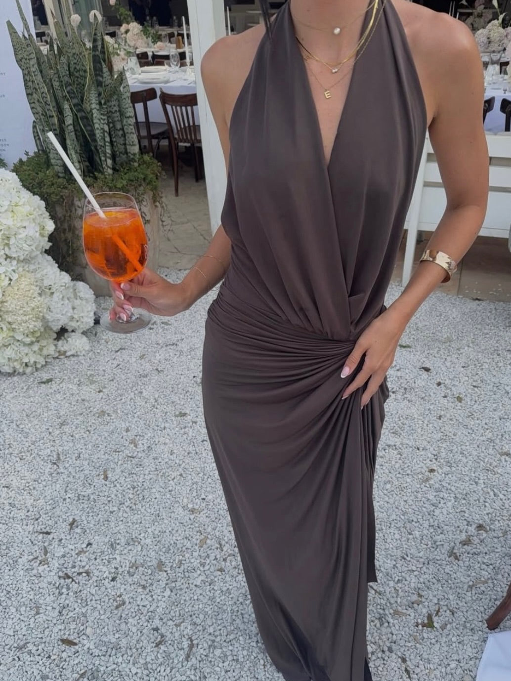 Bec + Bridge Clementine Twist Dress in Chocolate