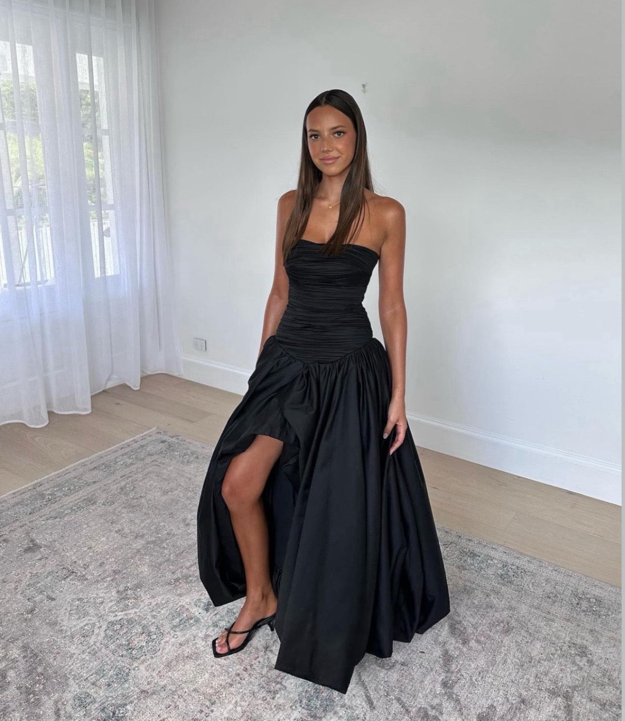 aje violette bubble hem maxi dress AJE 'Violette Bubble Hem' Maxi BLACK – HONEY HIRE BOUTIQUE