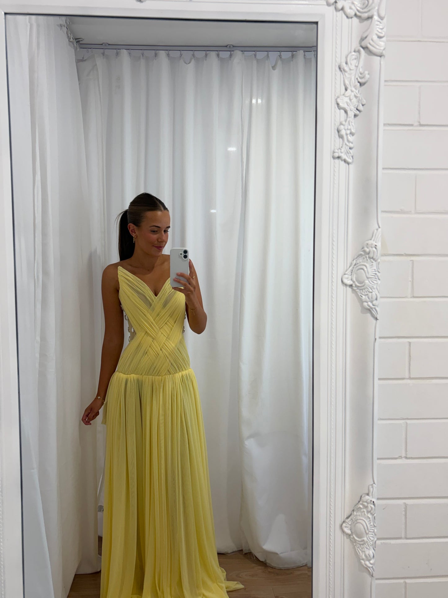 Oxa Couture Aurelia Gown in Yellow