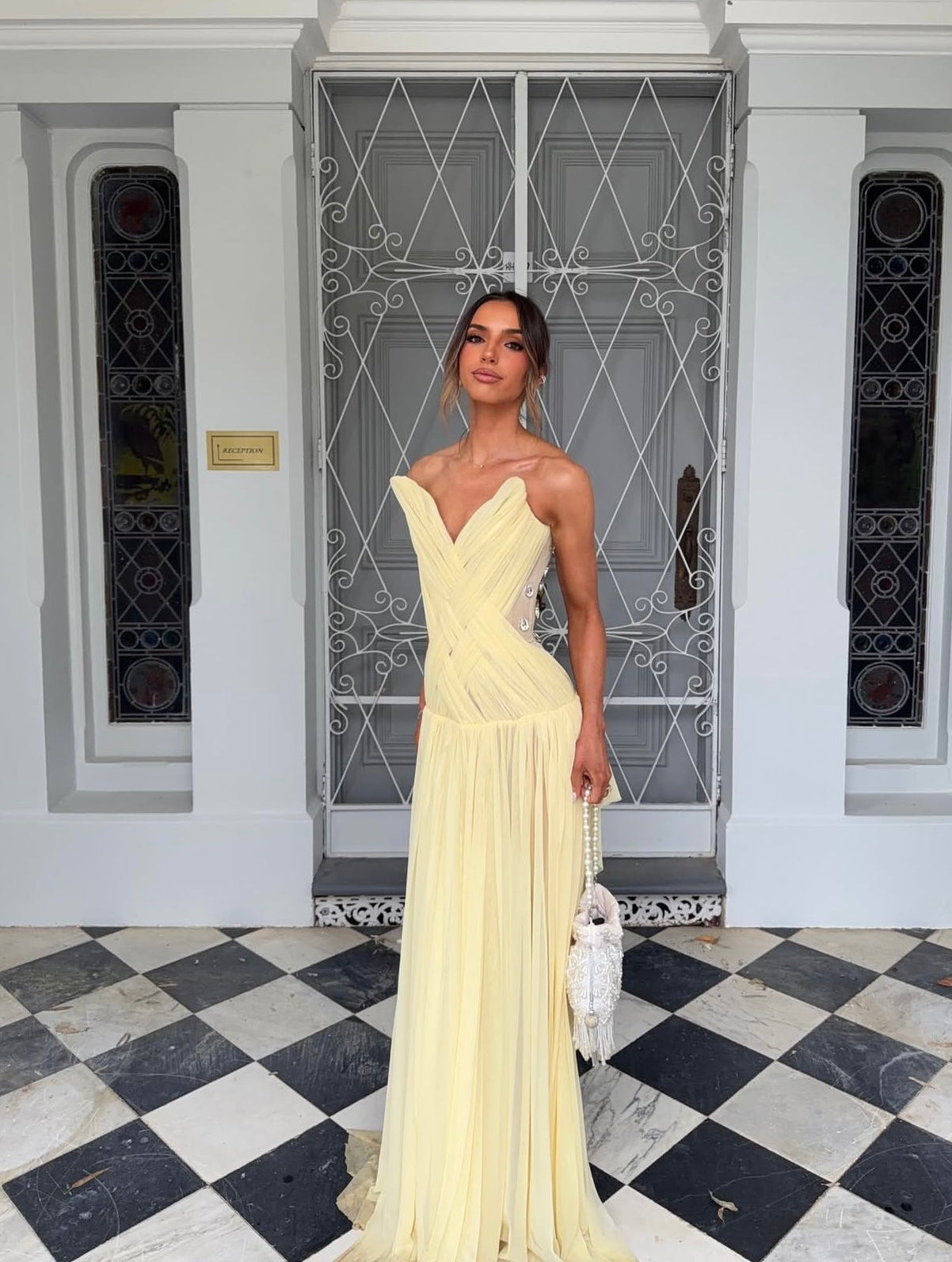 gold couture dress hire Siandem Couture One Shoulder Draped Gown- Gold