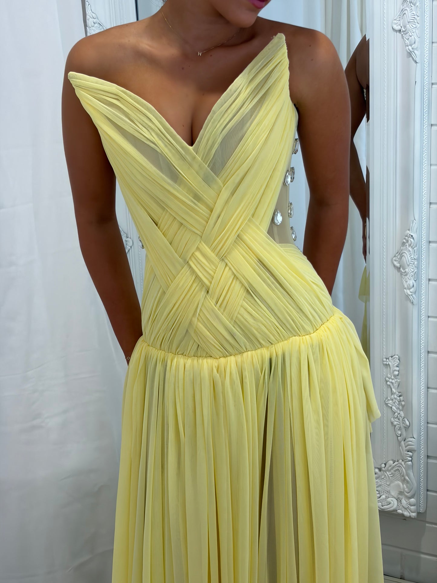 Oxa Couture Aurelia Gown in Yellow