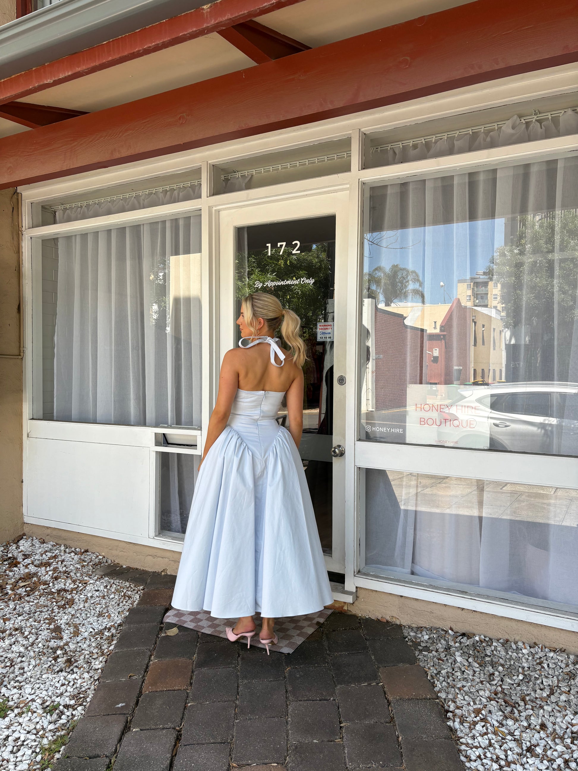 House of CB Marilyn Dress in Blue HONEY HIRE BOUTIQUE House of CB Marilyn Dress in Blue HONEY HIRE BOUTIQUE