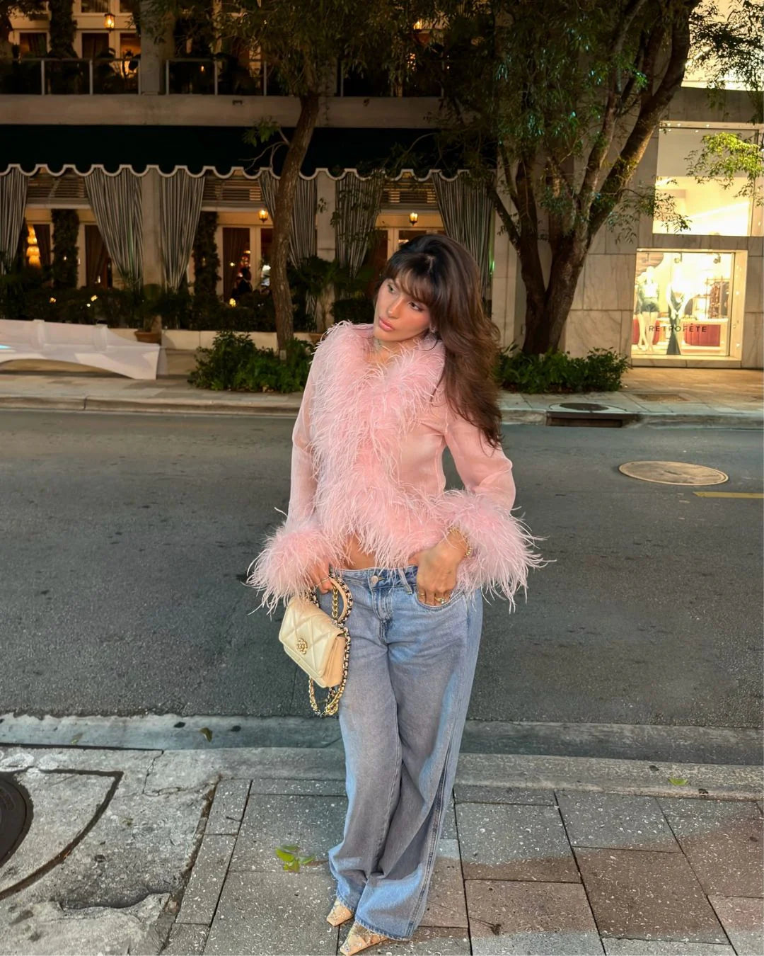 Bubish Luxe Gigi Feather Blouse - Blush