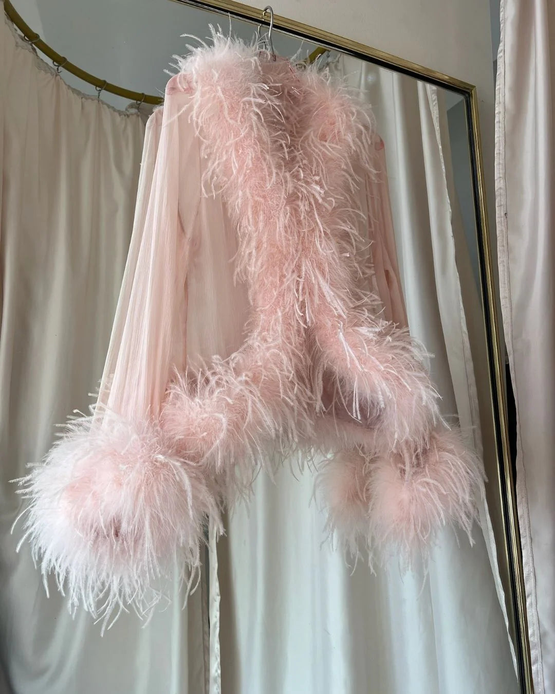 Bubish Luxe Gigi Feather Blouse - Blush