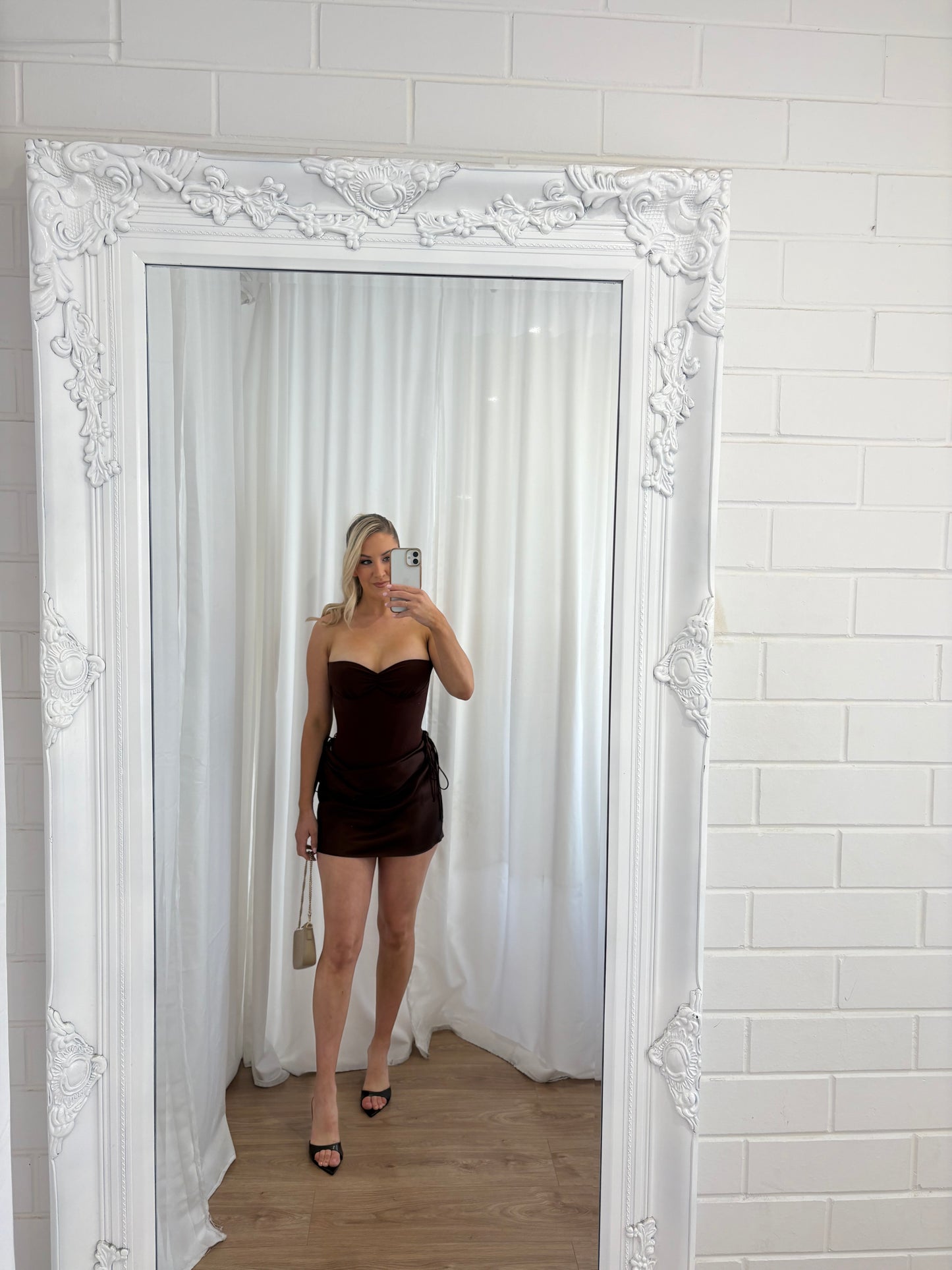 Natalie Rolt Verity Set in Brown Mini