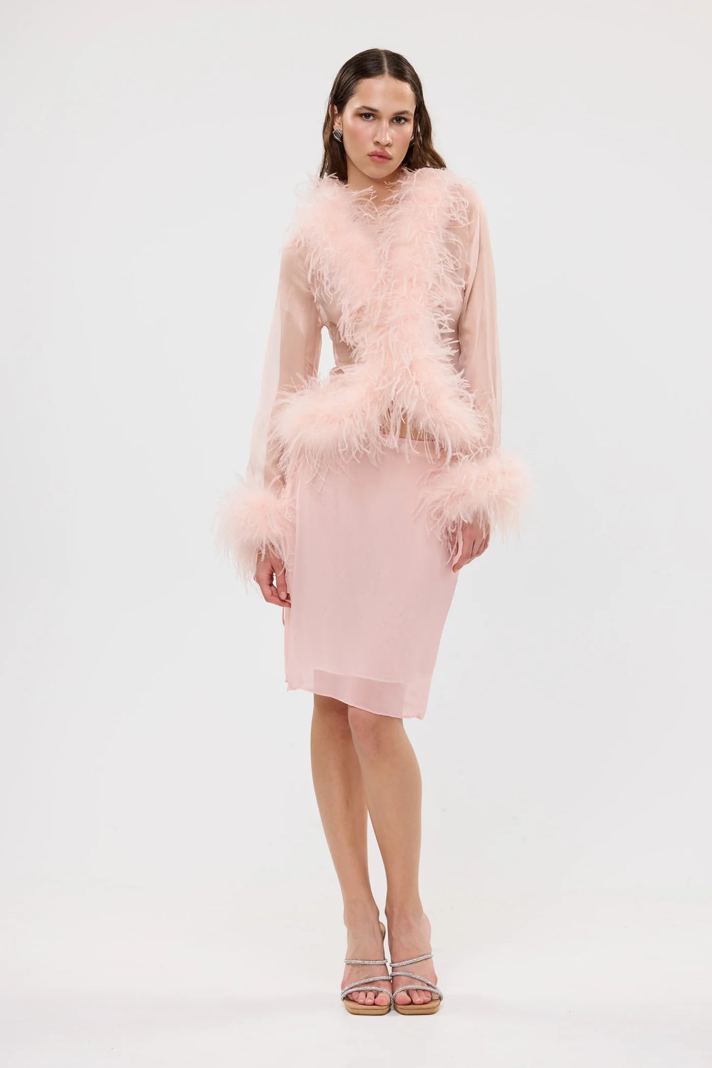 Bubish Luxe Gigi Feather Blouse - Blush