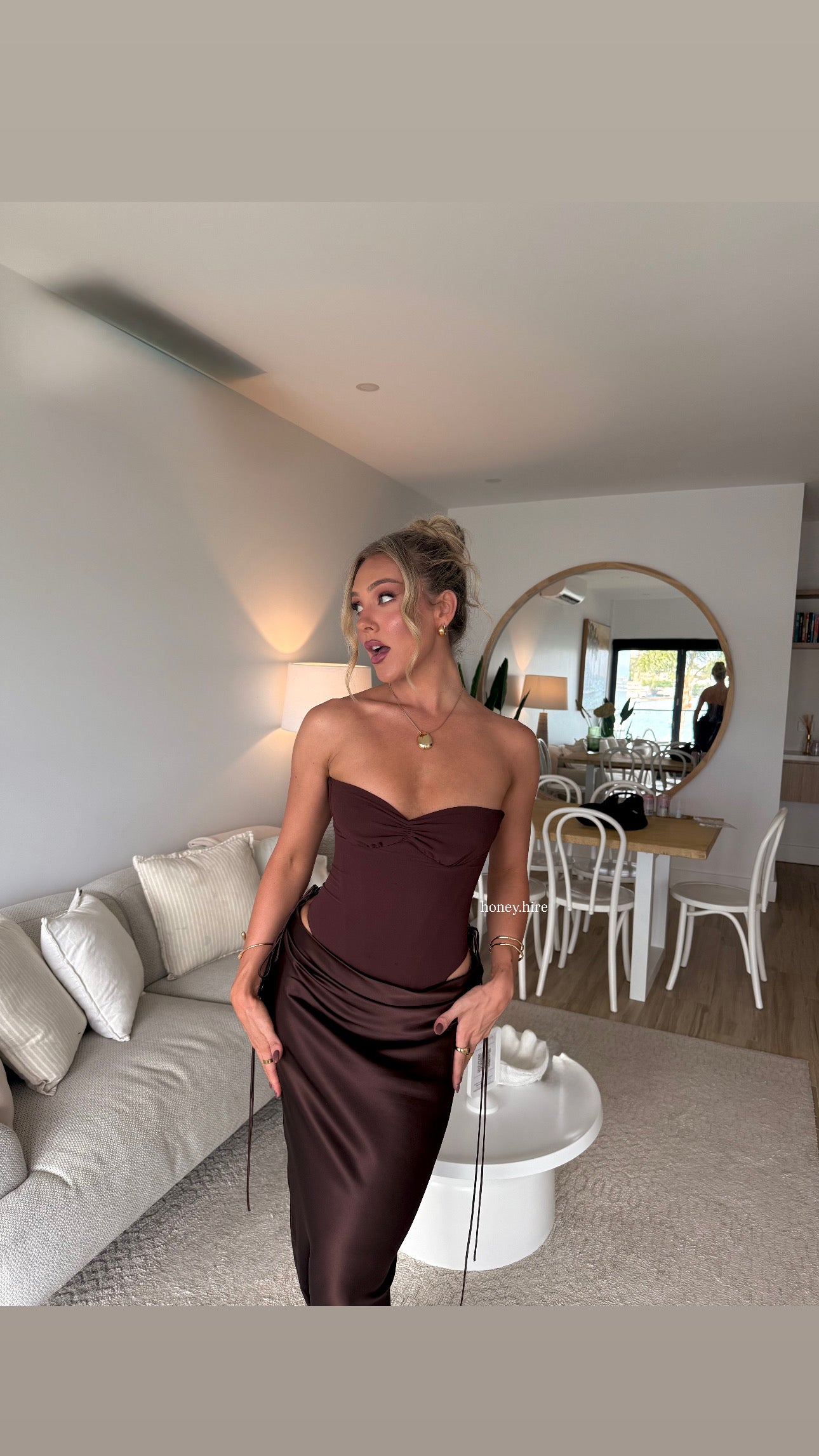 Natalie Rolt Verity Set in Brown Maxi