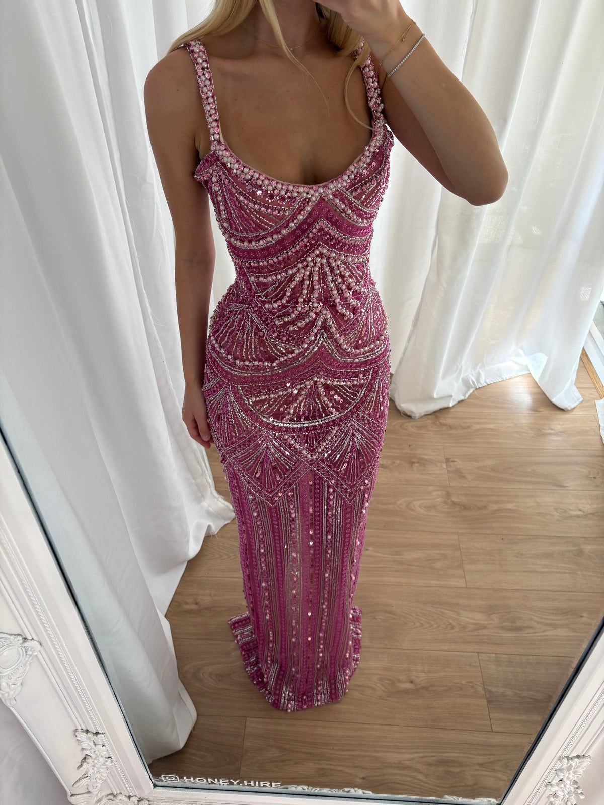 Dyla Albina Dyla Majesty Blush Gown – HONEY HIRE BOUTIQUE