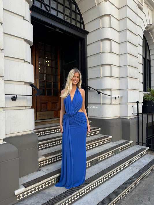 Bec & Bridge Charlize Halter Dress in Cobalt