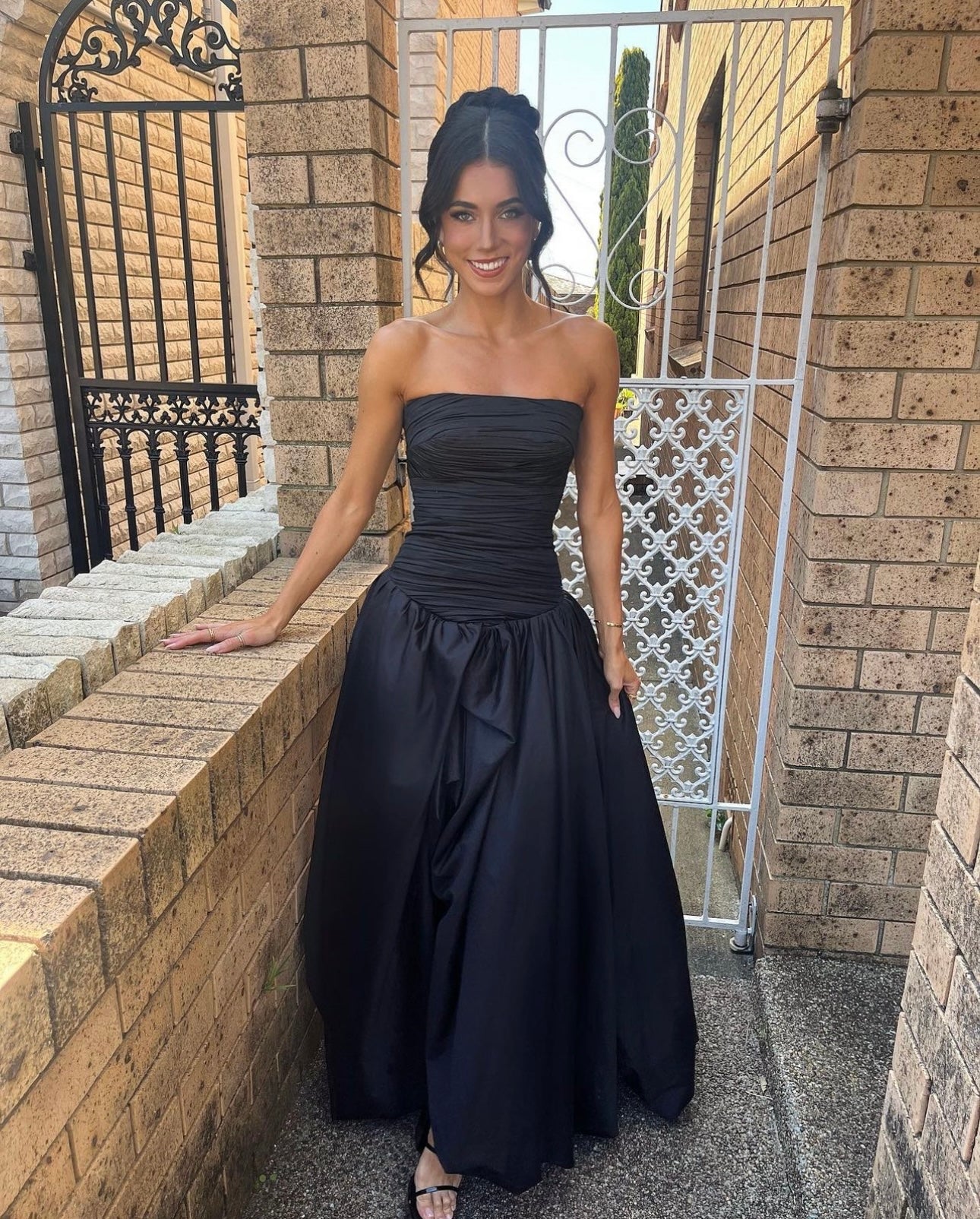 AJE 'Violette Bubble Hem' Maxi BLACK – HONEY HIRE BOUTIQUE