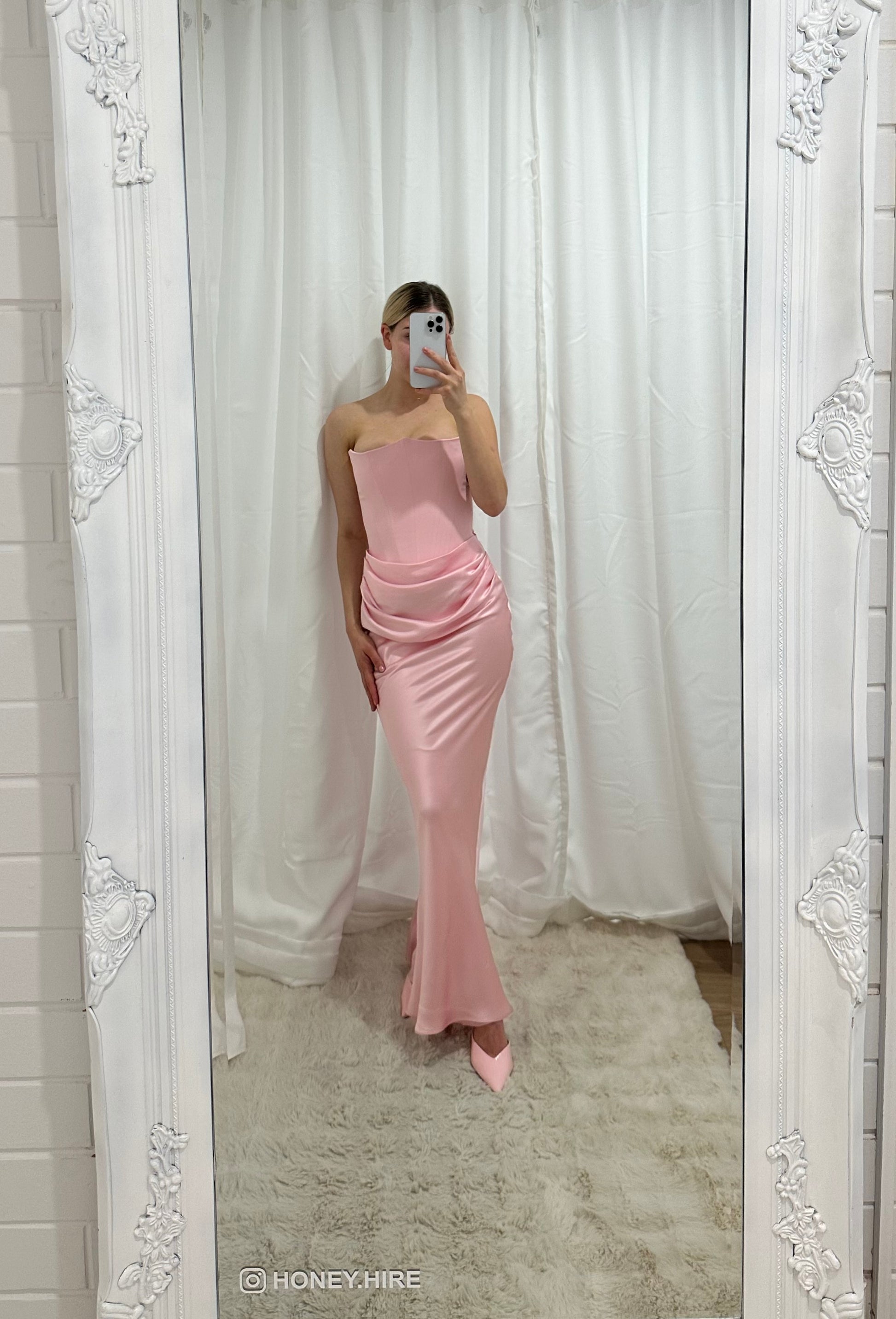 pink persephone dress barbiecore elements in the #houseofcb #persephone dress in pink! The Barbie Core style is characterised by vibrant pinks, playful patterns, and nostalgic elements. It reflects a sense of fun, femininity and empowerment,