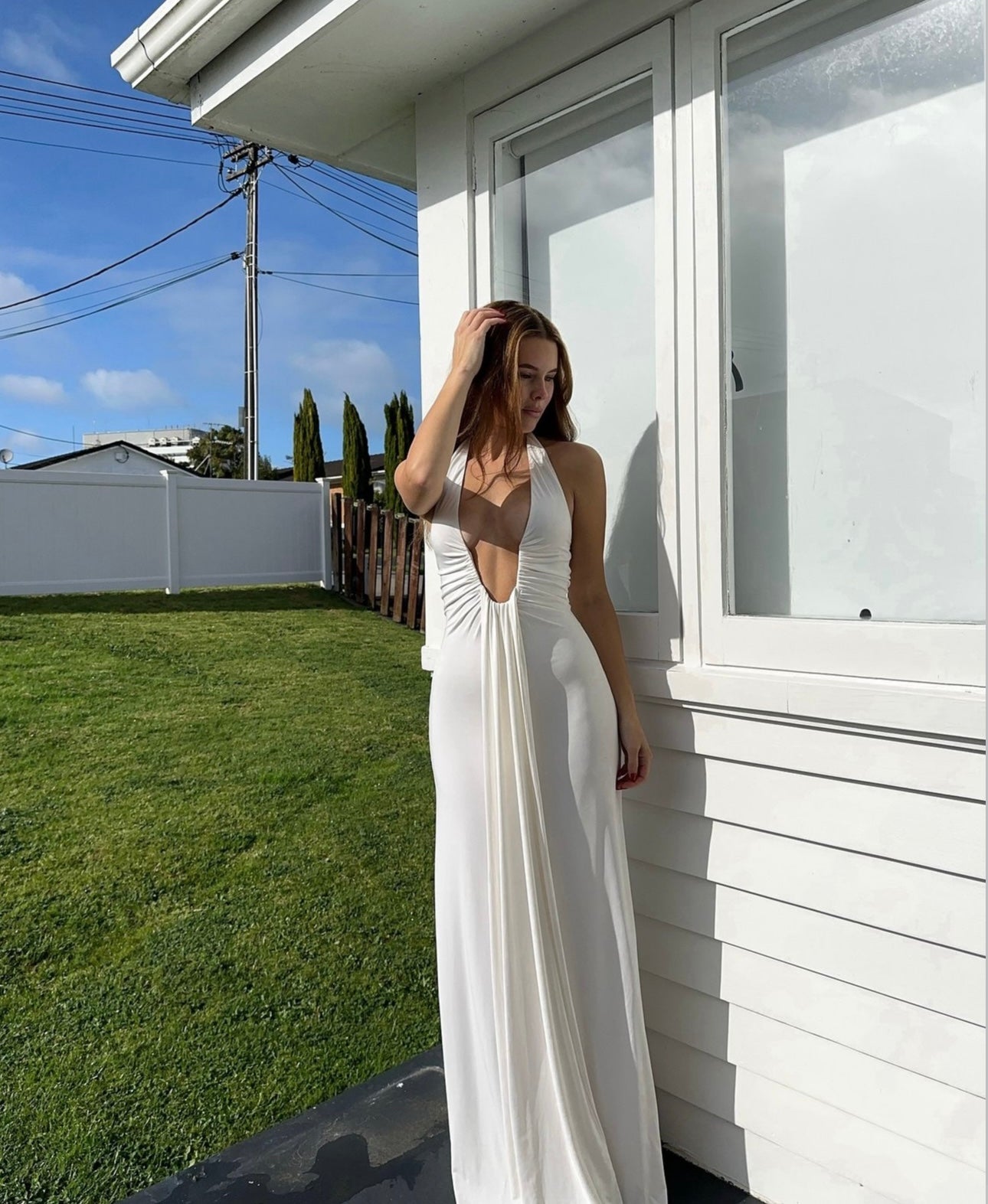 Misha ‘Jennifer Cupro’ Maxi Dress in Cream