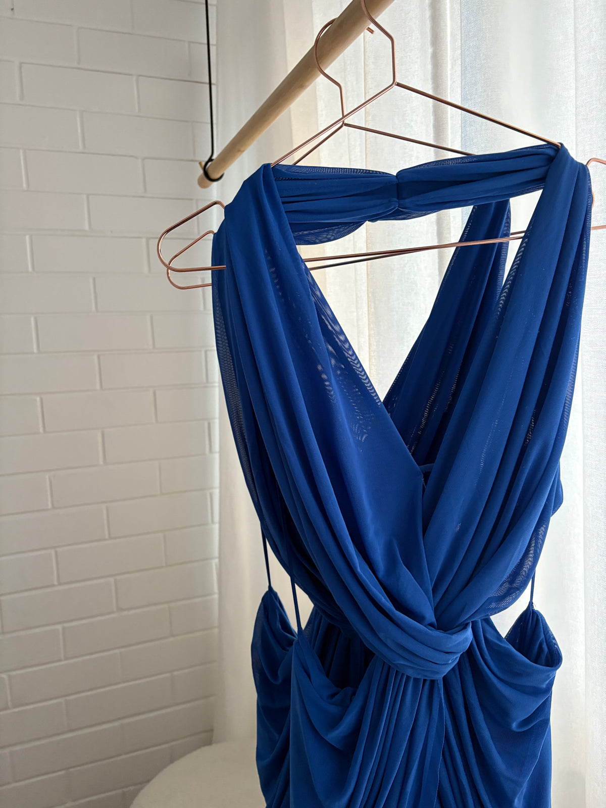 Bec & Bridge Charlize Halter Dress in Cobalt