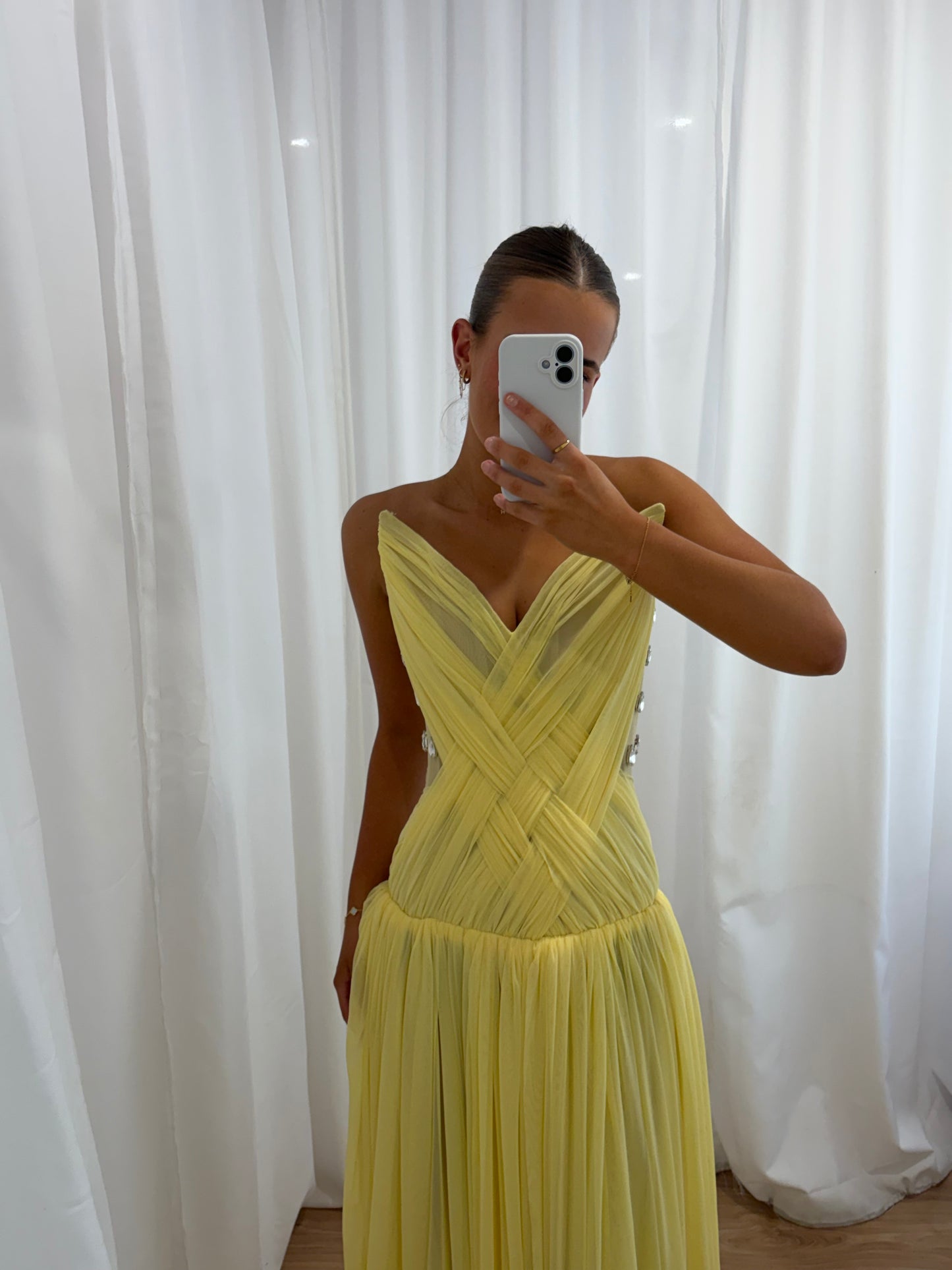 Oxa Couture Aurelia Gown in Yellow