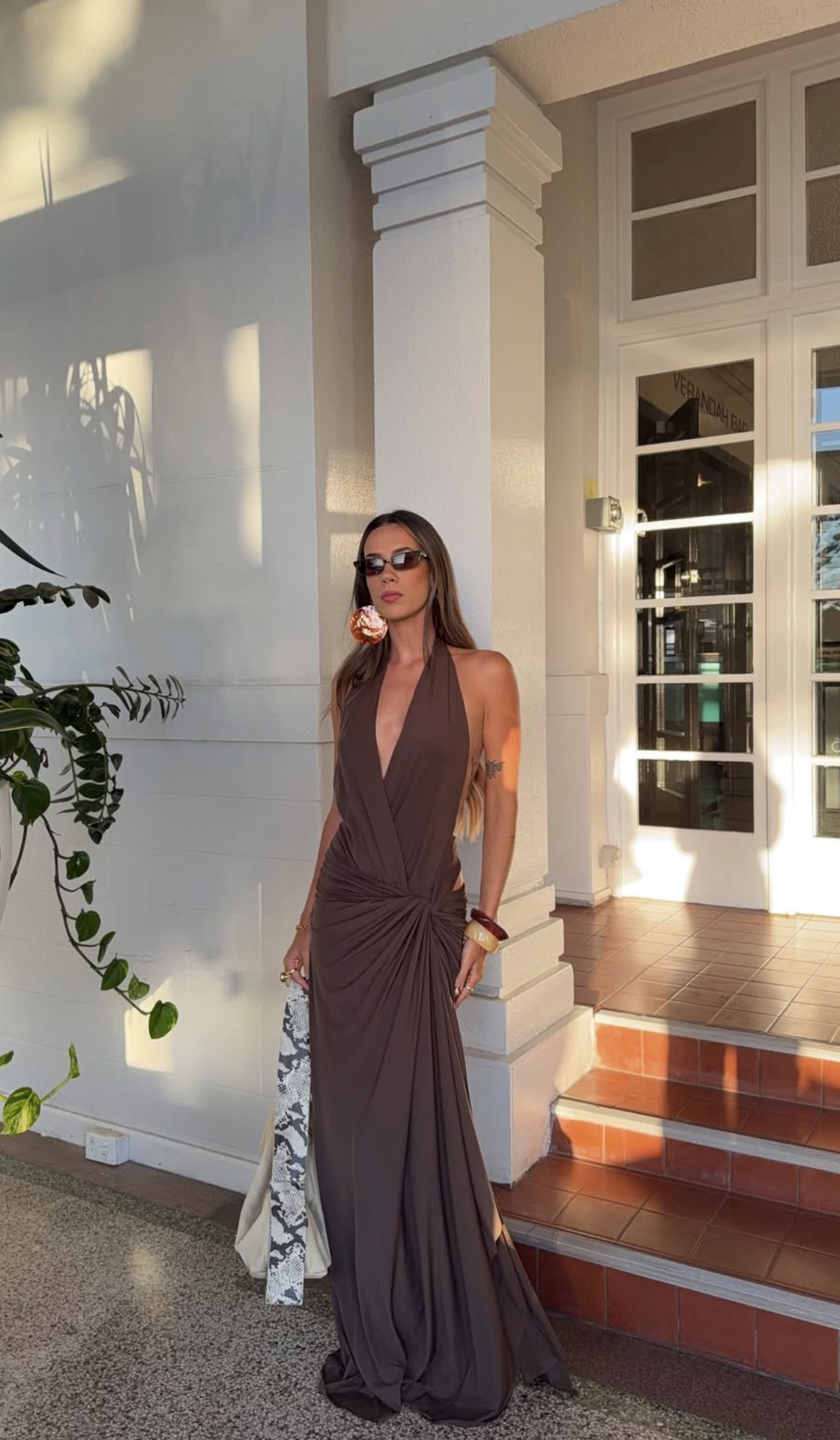 Bec + Bridge Clementine Twist Dress in Chocolate