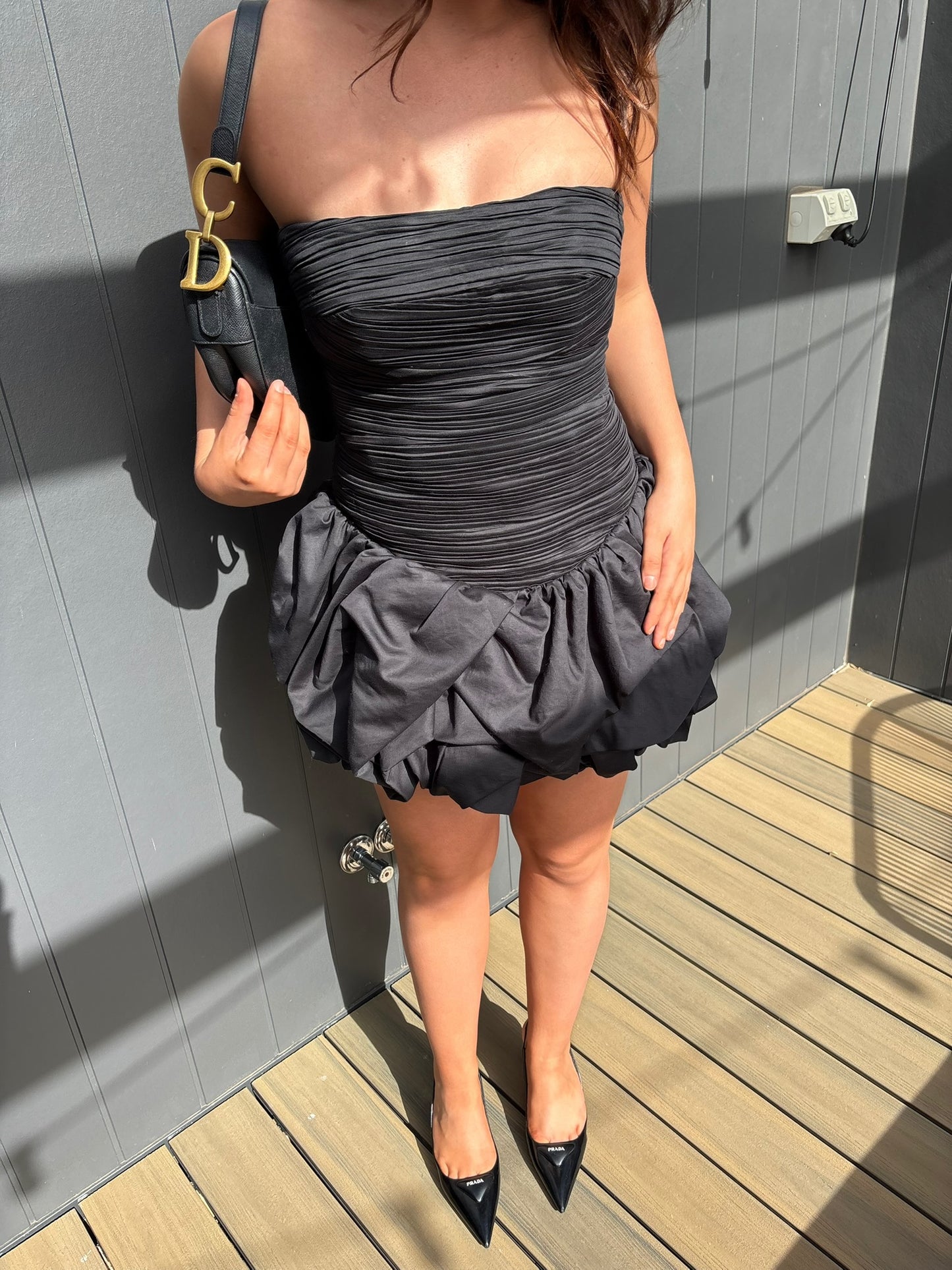 AJE Bubble Hem Mini in Black
