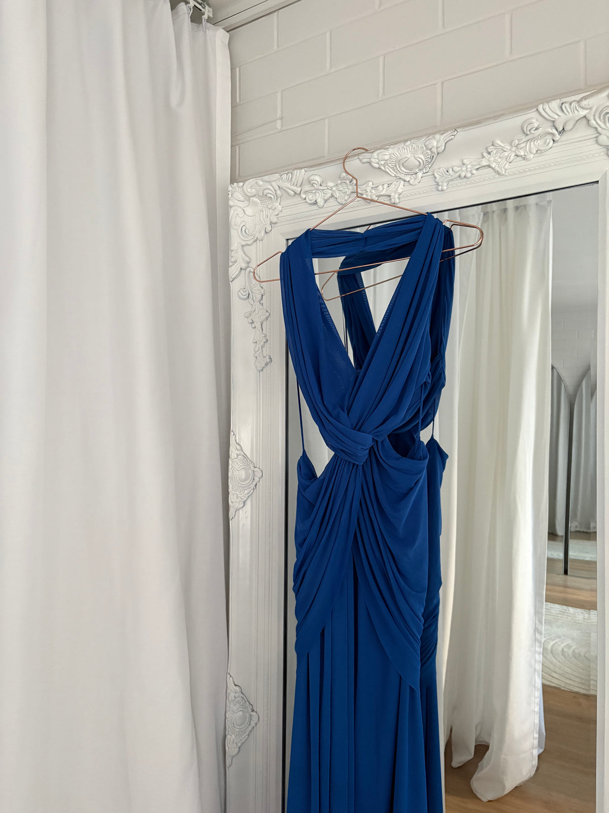 Bec & Bridge Charlize Halter Dress in Cobalt