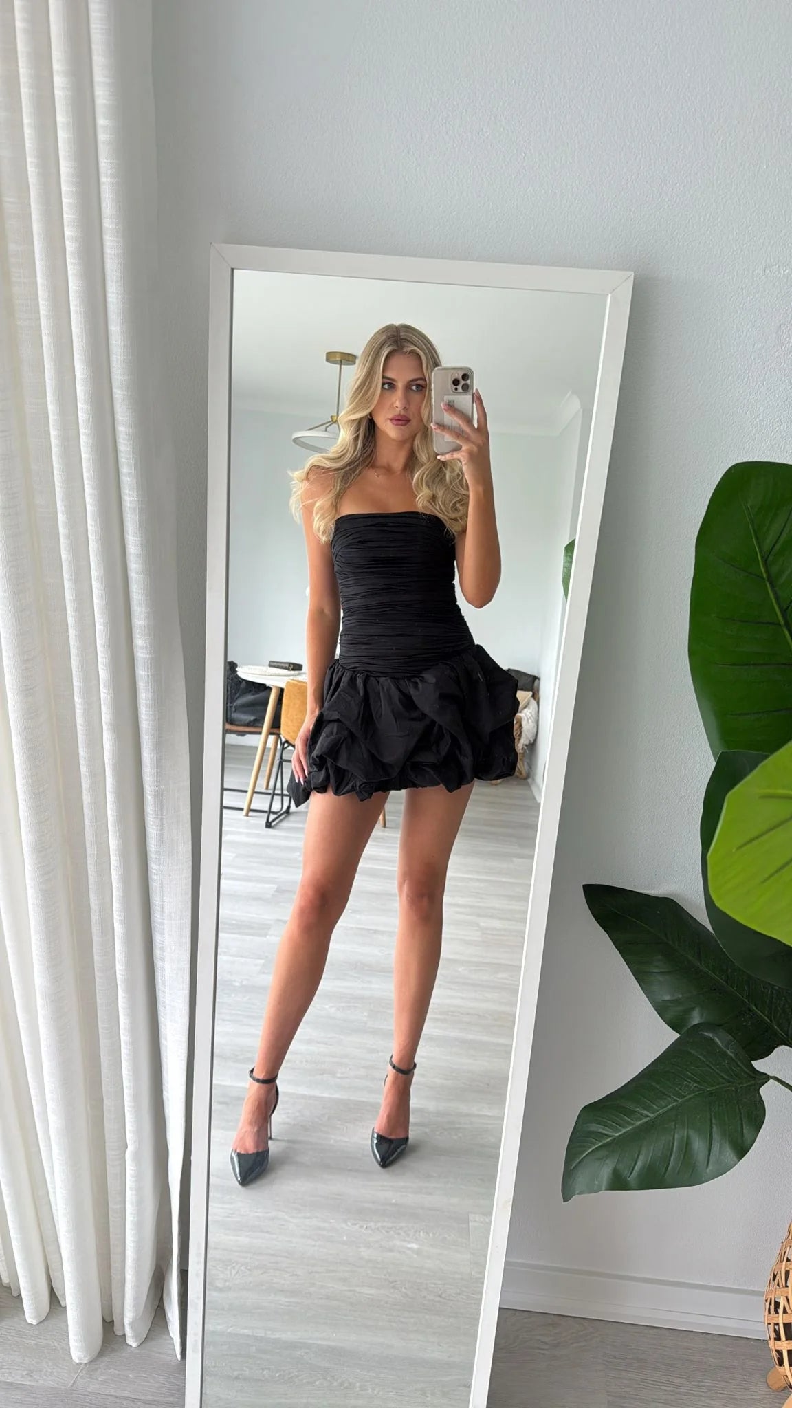 AJE Bubble Hem Mini in Black