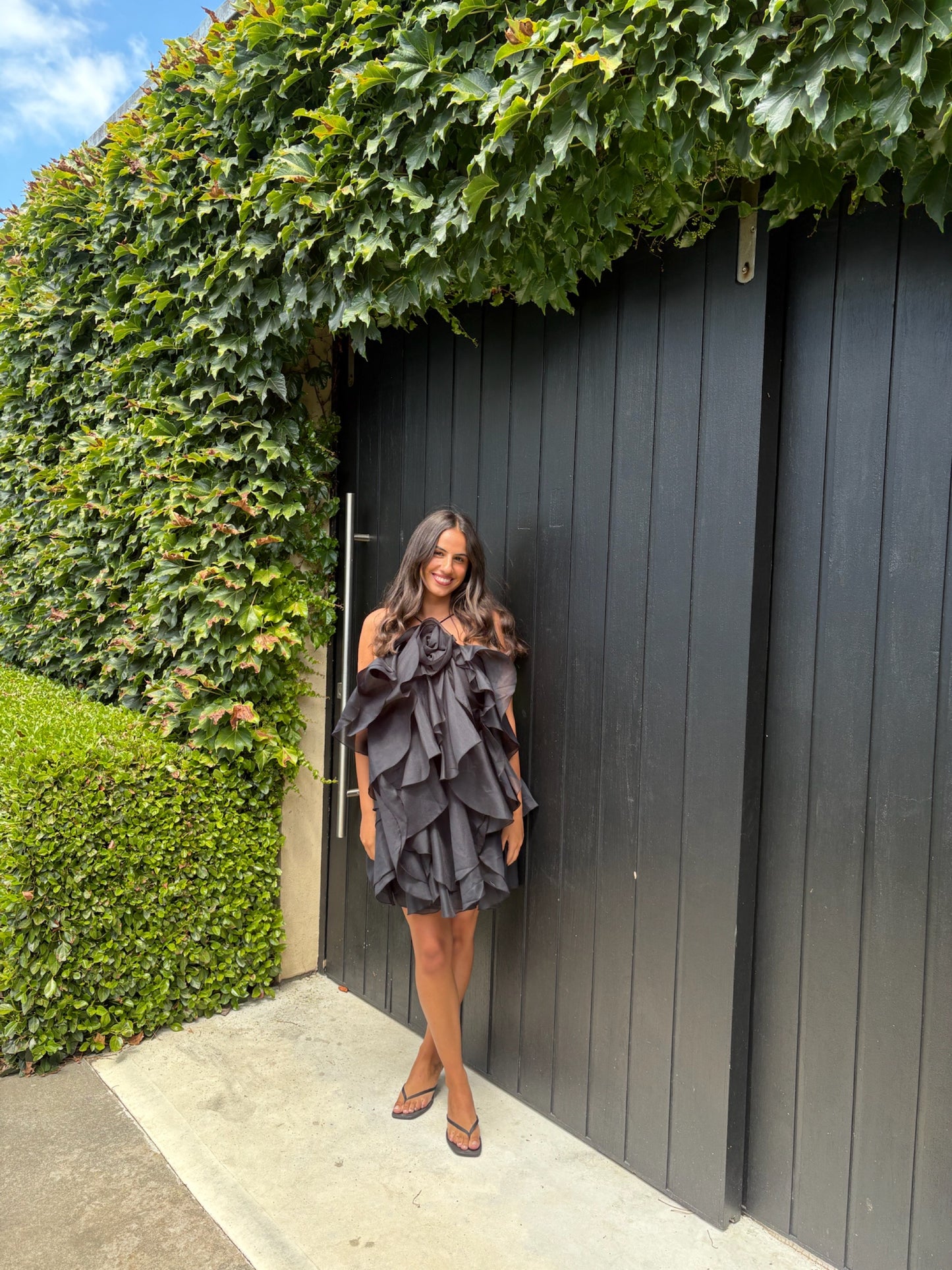 Aje Pandorea Layered Mini Dress in Black