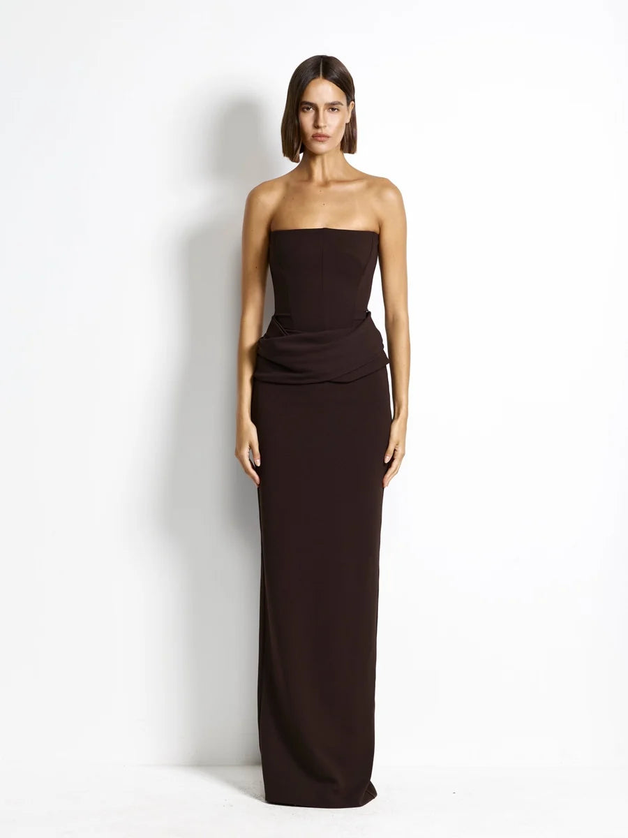 Effie Kats Allegra Gown in Coffee