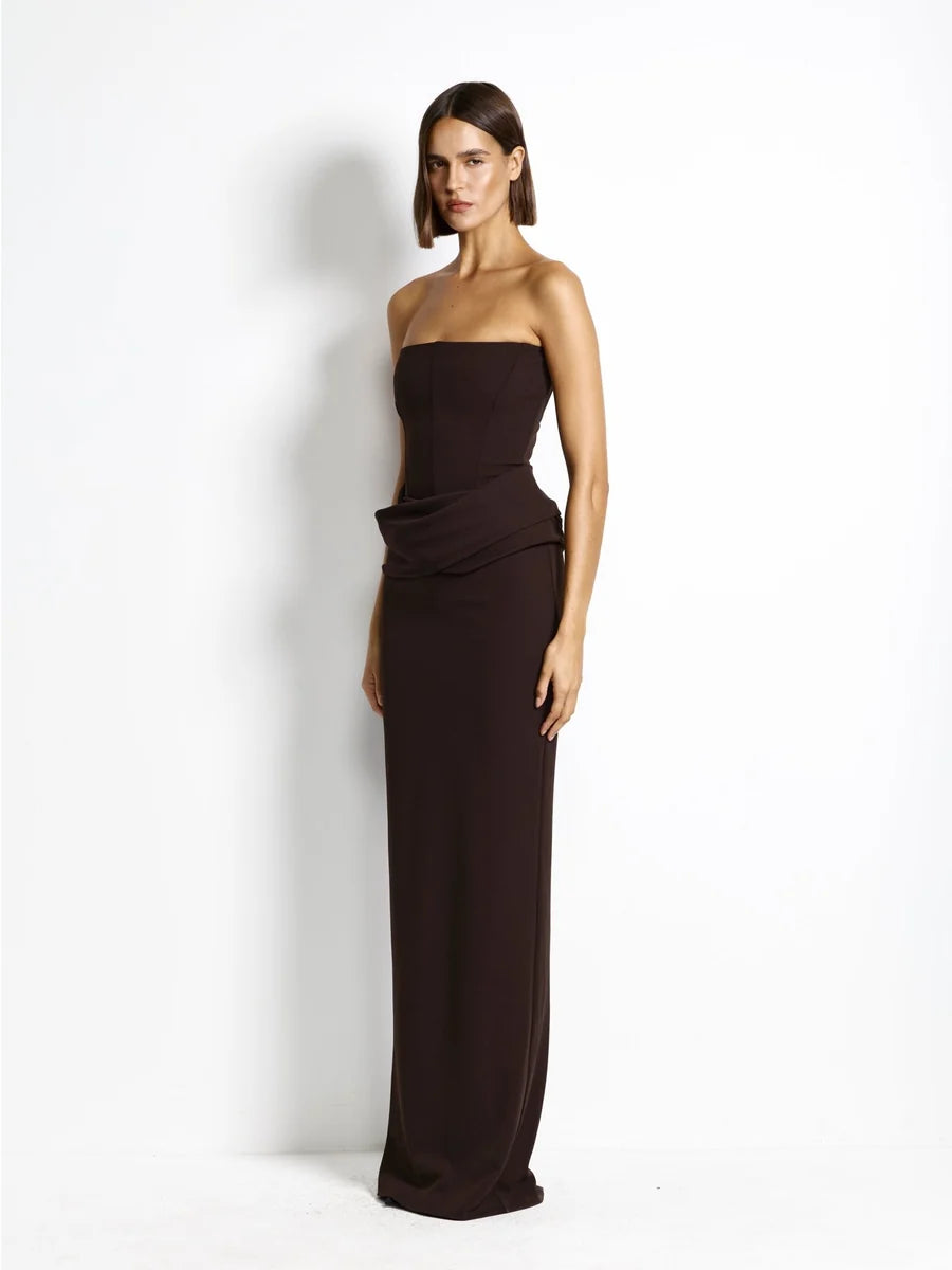 Effie Kats Allegra Gown in Coffee