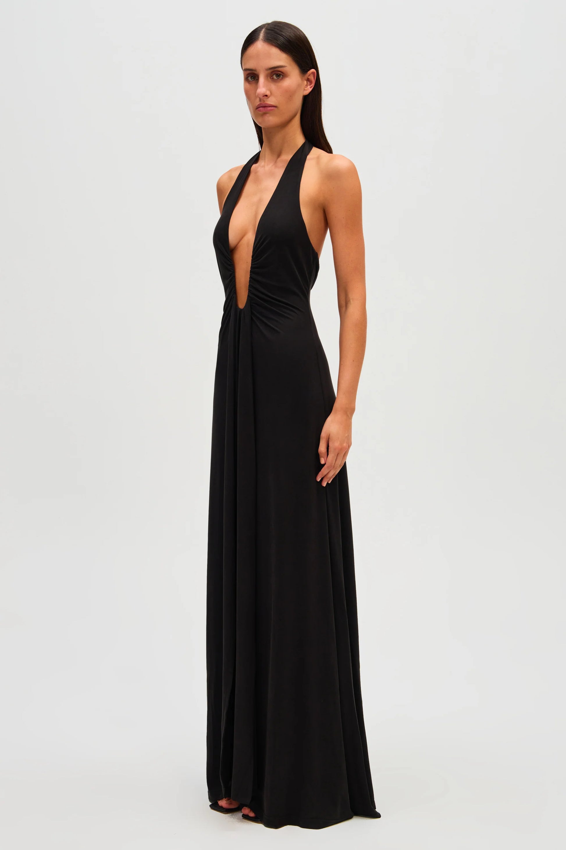 misha jennifer cupro maxi dress THE DRESS-BLACK / XXS Misha Jennifer Cupro Dress Foil