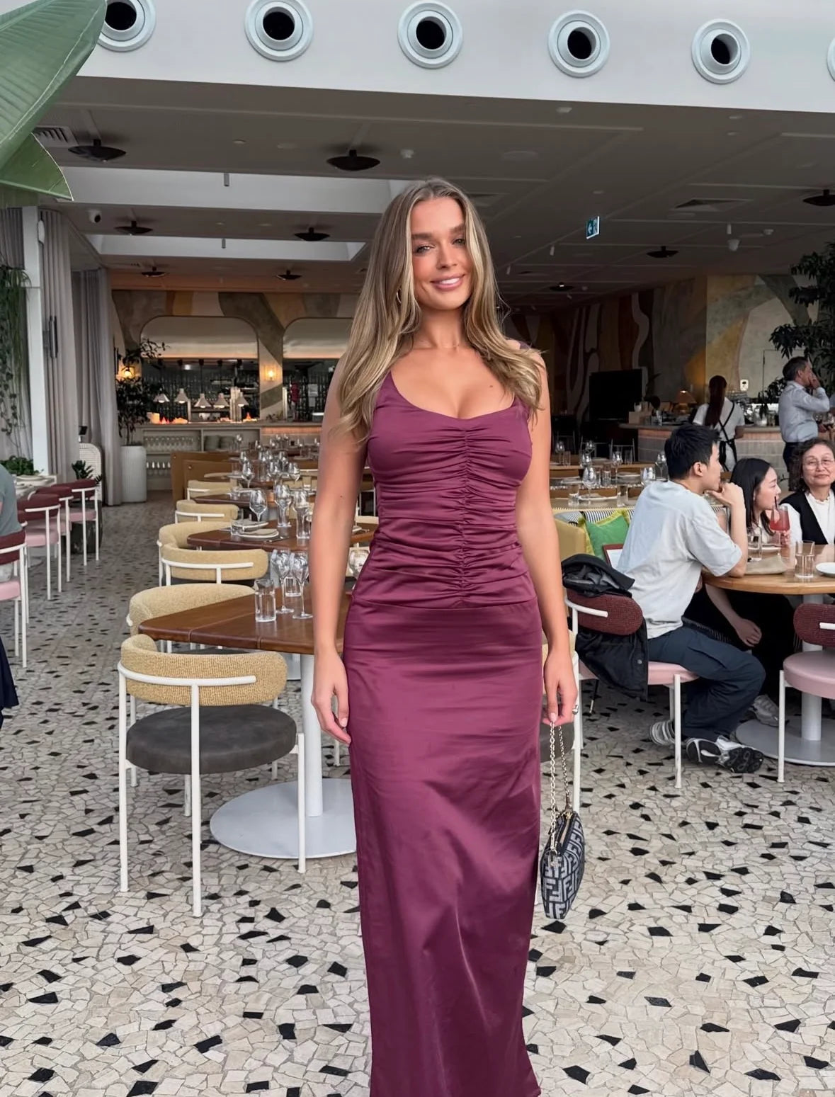 Ance Gria Atelin Gown in Plum