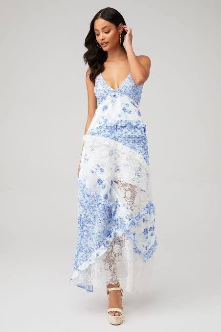 For Love & Lemons ‘Rosalyn’ Dress in Blue