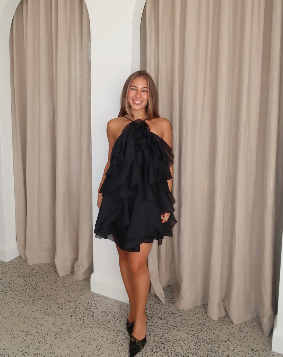 Aje Pandorea Layered Mini Dress in Black