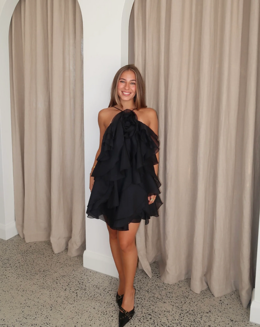 Aje Pandorea Layered Mini Dress in Black