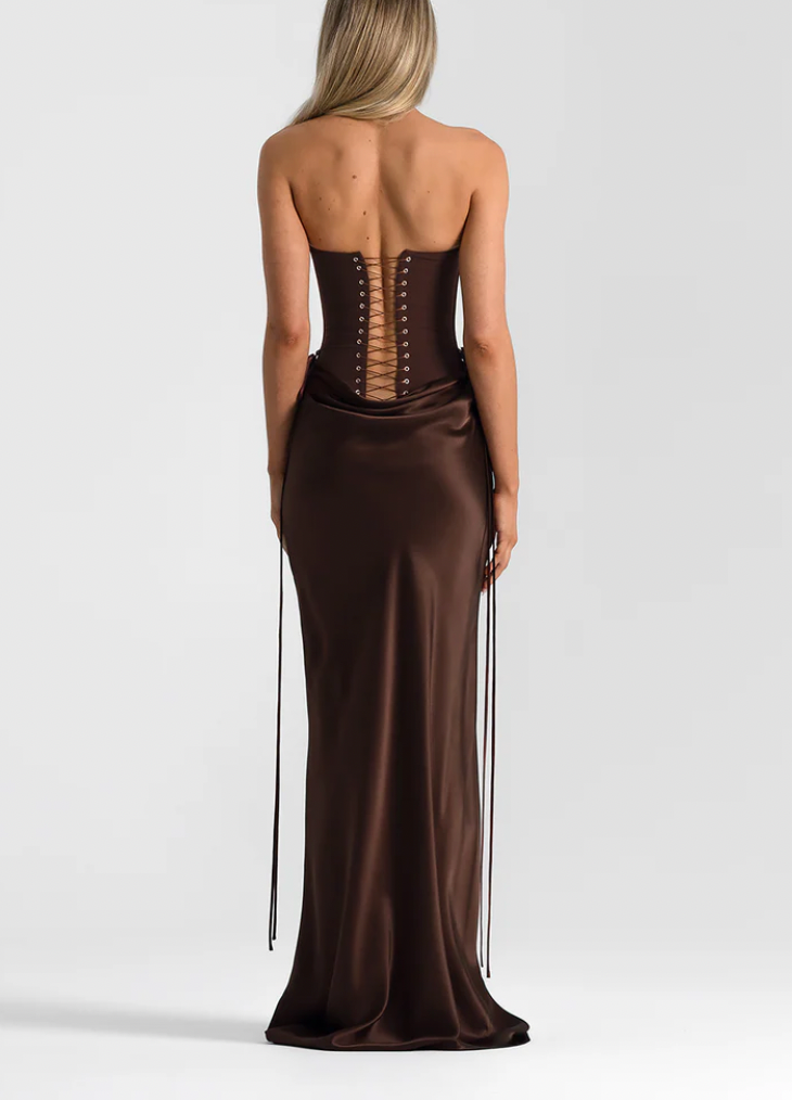 Natalie Rolt Verity Set in Brown Maxi